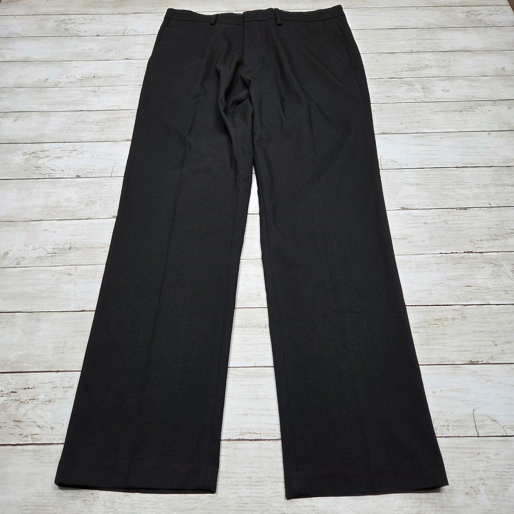 Kenneth Cole Reaction Stretch Slim Fit Dress Pants Mens 32x30 Black KD00436 Flat